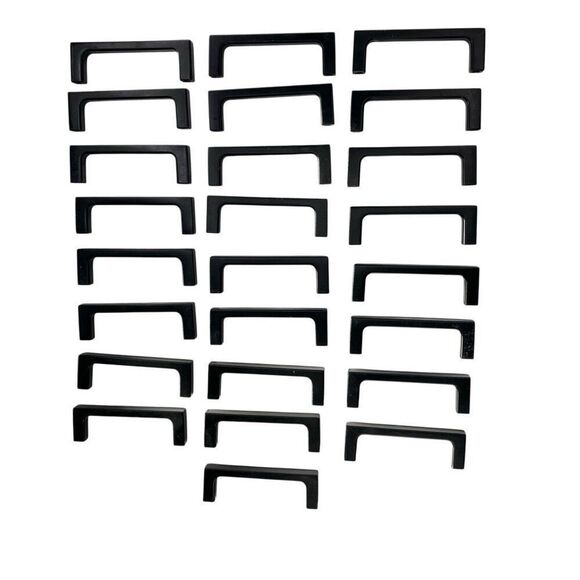 Set of (25) Modern Square 3” Modern Matte Black Cabinet Drawer Pull Handle with - Picture 1 of 5